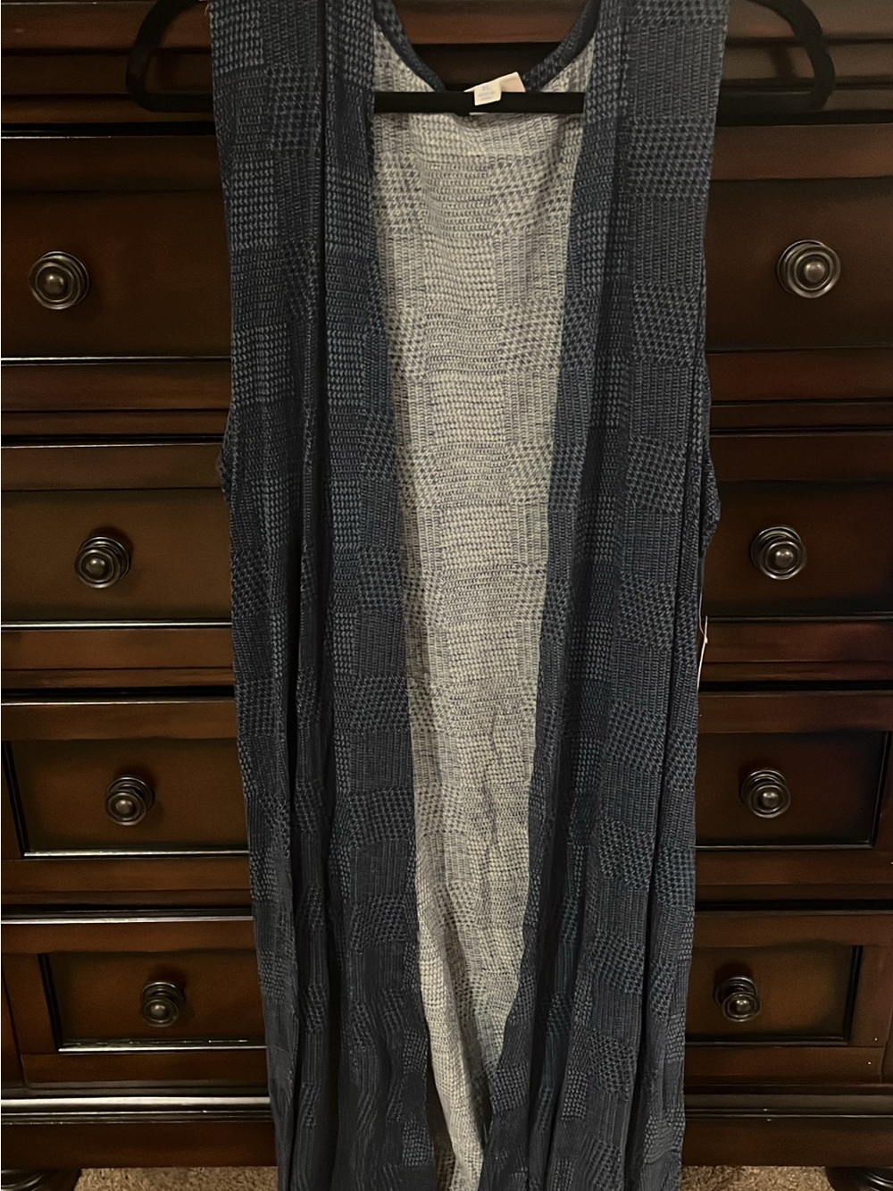Long Open-Front Knit Duster Vest